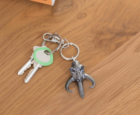 Star Wars Mandalorian Mythosaur Logo Car & Backpack Keychain Ring - Awesome & Heavy Duty 3D Flat Back Metal Key Holder Organizer - Cool Collectibl...