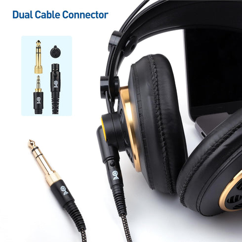 Cable Matters Premium Braided 3.5mm to Mini XLR Headphone Cable 4 ft - Compatible with Beyerdynamic DT 1770 Pro, DT 1990 Pro, AKG K240, K182, K175...