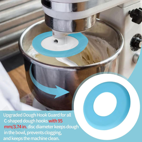 Upgrade Dough Hook Shield Compatible with Kitchen Aid 4.5qt & 5qt Tilt Head Stand Mixers and Dough Hook, Easy Installation and Easy Cleaning, blue...