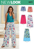 Simplicity Creative Patterns New Look 6271 Misses' Skirt in Three Lengths and Pants or Shorts, A (10-12-14-16-18-20-22)...