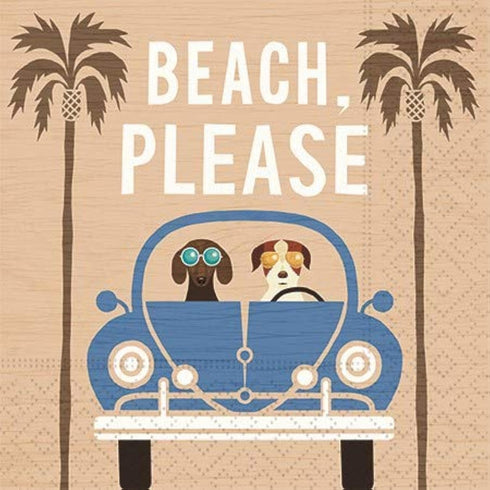 Beach Please Cocktail Napkins - Fun Beach Design, Party Supplies, 20 Beverage Napkins...