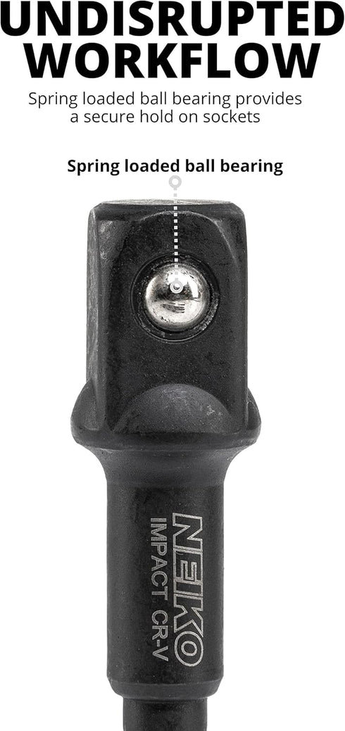 NEIKO 00254A Impact Socket Adapter and Magnetic Bit Holder, 7-Piece Set, 1/4" Hex Shank with 1/4, 3/8, 1/2-Inch Drive, Socket Adapter Extension Se...
