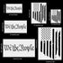 6 Pieces American Flag Stencils We The People Stencil Reusable Tracing Templates US Flag Painting Templates for Painting on Wood for DIY Card Albu...