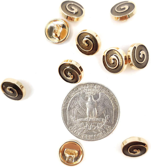 Decorative Enamel Copper Swirl Sewing Shank Buttons 20 Pcs - 10mm, 13/32"...