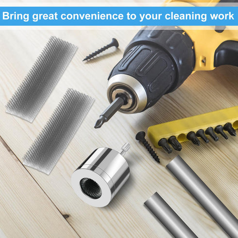 Metal Copper Pipe Cleaner, Drill Pipe Cleaning Brush with Replaceable Brush Electric Drill Pipe Cleaning Brush Metal Pipe Tube Cleaning Brush for ...