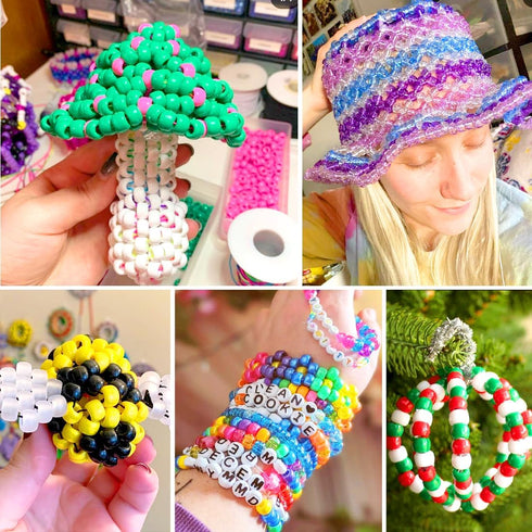 GAGANIU Bracelet Making Kit, Friendship Bracelet Kit Beads for bracelets making Colorful Pony Beads Polymer Clay Beads Charms Letter Beads for jew...