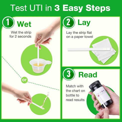 Easy@Home 25 Tests/Bottle Urinary Tract FSA Eligible Infection UTI Test Strips, Monitor Bladder Urinary Tract Issues Testing Urine- for Over The C...