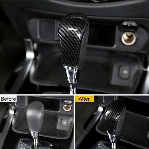 Carbon Fiber Style Interior Gear Shift Knob,Carbon Fiber Style Gear Shift Knob Cover Fit for Nissan Navara Frontier NP300 2015?2019...