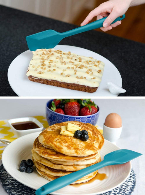 StarPack Basics Silicone Spatula (11.5"), High Heat Resistant to 480°F, Hygienic One Piece Design, Non Stick Rubber Cooking Utensil (Teal Blue)...