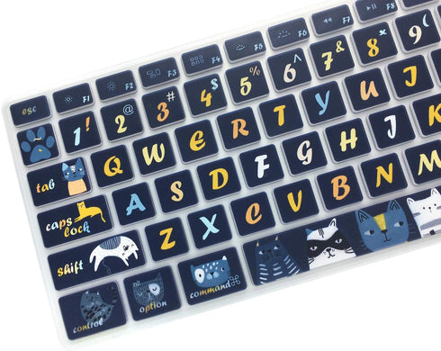 Silicone Keyboard Cover Skin for Apple iMac Keyboard with Numeric Keypad Wired USB MB110LL/B(Model: A1243), Cute Print, US Layout, Cat...
