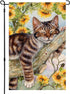 BLKWHT Summer Cat Garden Flag 12x18 Inches Double Sided for Outside, Sunflower Burlap Small Seasonal Yard Flag for Outdoor Decor BW640...