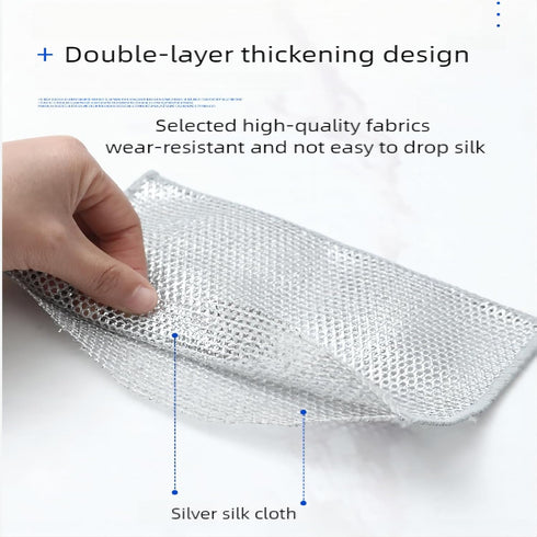 6 Pieces Double Multipurpose Wire Dishwashing Rag for Wet and Dry Dish, Multifunctional Non Scratch Wire Dishcloth, Kitchen Cleaning Rags (6-PCS)...
