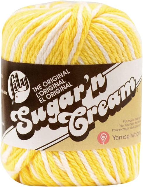Lily Sugar 'n Cream 100% Cotton Yarn ~ Daisy Ombre # 0165~2 oz. Skeins by The Each...