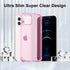 for iPhone 12 Pro Max Case Clear, Transparent Jelly Protective Silicone Phone Case with Design for Women Girly Cute Simple, Thin Slim Fit Soft Fle...