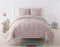 My World Pleated Solid Duvet Sets Blush and Silver Grey Polyester 2-Piece Twin XL Duvet Set, Solid Color Themed, for Kids, OEKO-TEX Certified...
