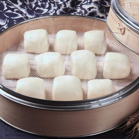 GUCUJI 12 Inch Silicone Bamboo Steamer Liners - Non-Stick, Reusable Steamer Mesh Mats for Steamed Buns, Dumplings, veggies, Dim Sum, Momo, Rice, a...