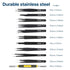 MMOBIEL 10x Industrial Precision ESD Tweezers Anti-Static Stainless Steel for Electronics Tools, Jewelry, Computer, Laboratory Work, Crafts and Ho...