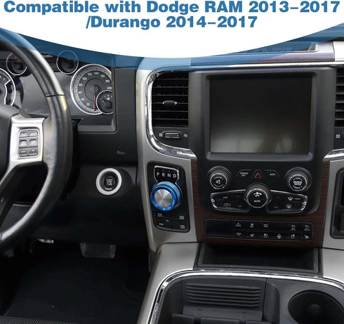 for Durango Gear Shift Knob Cover Trim Ring for Dodge RAM 2013-2017/Durango 2014-2017 Blue Interior Accessories...