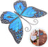 LIOOBO Large Metal Butterfly Wall Art Outdoor Decor 3D Butterflies Wall Sculpture Hanging Decor for Home Yard Patio Garden Decoration Blue...