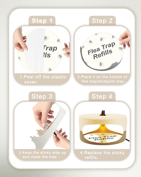 20 Pack Flea Trap Refill Discs Replacement Glue Boards, 7.1" Sticky Pads for Most Models Flea Bed Bug Traps for inside Your Home...