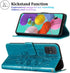 for Samsung Galaxy A51 Case Wallet, Butterfly Floral Embossed, Wrist Strap, Card Holder Slots, Stand Leather Protective Flip Phone Cover (Non 5G V...