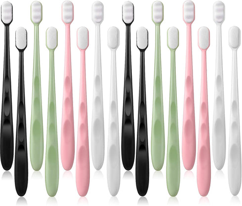 16 Pieces Extra Soft Toothbrush Micro-Nano Toothbrush with 20000 Floss Bristles Manual Toothbrushes for Sensitive Teeth Pregnant Women Elderly Chi...