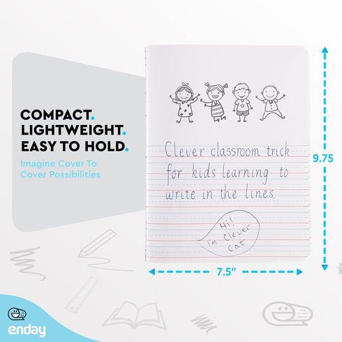 Enday Primary Journal Grades K-2, Primary Writing Journal, Half Page Ruled Primary Journal Composition Notebook for Kids, 100 Sheets kids Notebook...