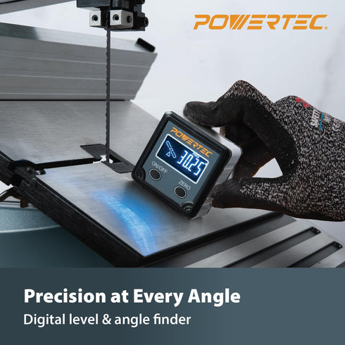 POWERTEC 71828 Table Saw Angle Gauge, Digital Angle Finder Protractor, Digital Level Box, 1 Pack, Digital Angle Gauge for Woodworking, Table Saw, ...
