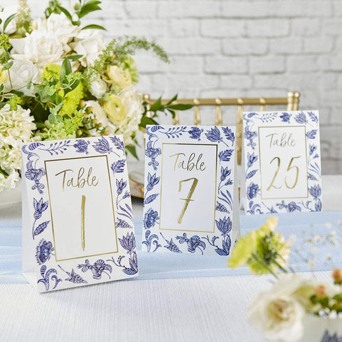 Kate Aspen Blue Willow (1-25) Wedding Table Numbers, One Size (28537NA), Wedding Decorations, Seat Assignments, Table Decor...
