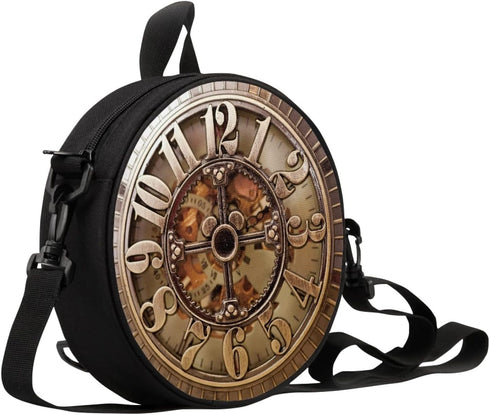Women Novelty Round Clock Shape Zippered Clock Purses for Women Tote Handbag Shoulder Bag, Gift for Mom Girlfriend...