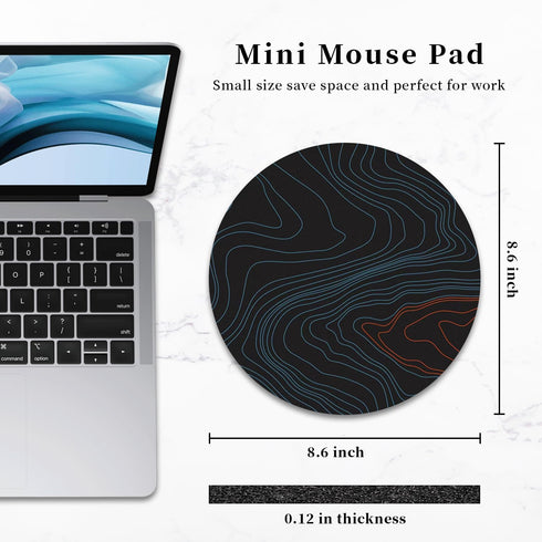 Small Mouse Pad, Abstract Round Mousepad with Non-Slip Rubber Base, Stitched Edge Mouse Pads for Desk Accessories Wireless Mouse Laptop Gaming Com...