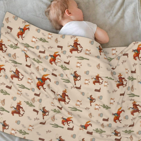 Western Baby Blanket for Boys Girls, Newborn Soft Warm Cozy Bed Blanket Western Baby Suff Shower Gift 30x40 Inch...