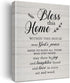 New Home Religious Wall Art Bless This Home Canvas Print with Inspirational Quote Framed Artwork Painting for Rustic Home Wall & Tabletop Decor Ho...