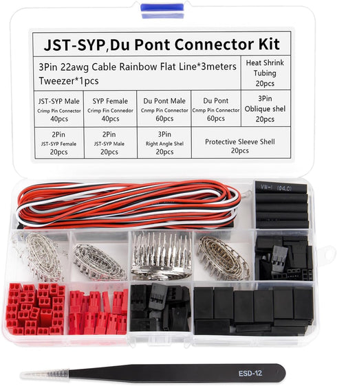 JST Servo Connector Kit, 40 Sets of Male and Female Plug Crimp Cable Assemblies, Compatible with JST SYP Futaba, Suitable for DIY Remote Control C...