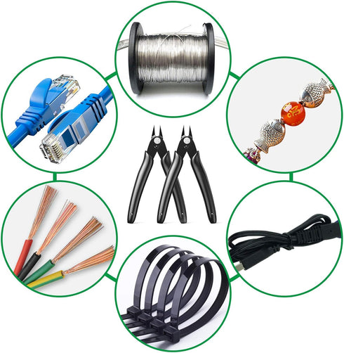 BOENFU Precision Wire Cutter Jewelry Zip Tie Cutters Flush Cutters Nippers Small Side Cutting Pliers for 3d Print, Plastic Models, Jewelry, Electr...