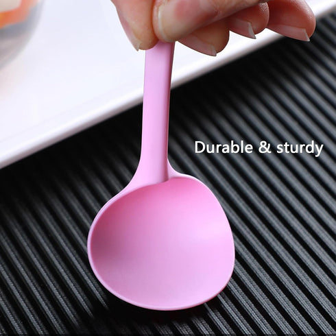 Pack of 100 Pink Extra-Heavy Weight Disposable Plastic Spoons Disposable Flatware Silverware for Soup Dessert Ice Cream Take Out Spoon...