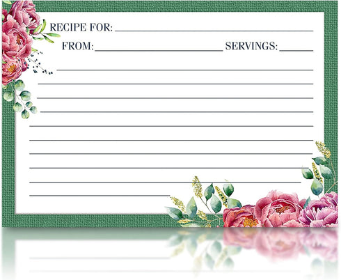 Meadowsweet Kitchens Recipe Card Set - 25 Recipe Cards 4 x 6 Inch, Perfect Size for a Recipe Card Box for Wedding, Bridal Shower Recipe Cards, Mak...