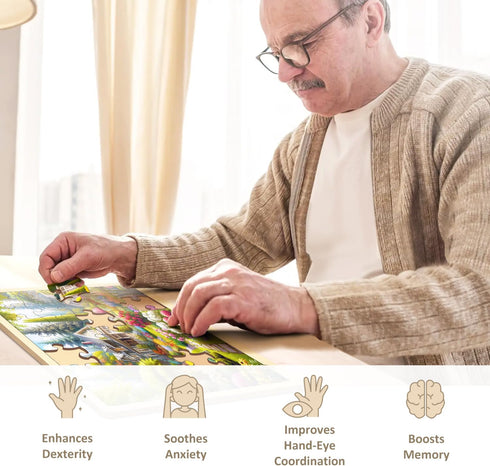 Dementia Puzzles for Seniors, 24 Piece Serene Garden Jigsaw Puzzle for Adults, Cognitive Activities and Games for Elderly with Alzheimer’s...