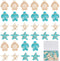 SUNNYCLUE 1 Box 200Pcs Turtle Beads Charm Starfish Beads Bulk Blue White Synthetic Turquoise Sea Ocean Animal Bead Tortoise Summer Hawaii Beaded f...