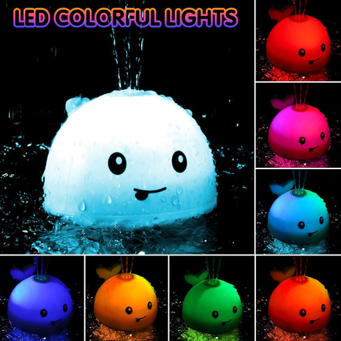 2024 Upgraded Whale Bath Toys for Babies, Light Up Bath Toys for Toddlers, Sprinkler Bathtub Toys Spray Fountain Water Pool Toys, Baby Infant Kids...