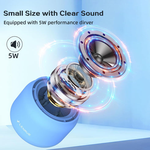 LENRUE Bluetooth Speaker,Small Portable Speakers,Mini Wireless Speaker with 5W Clear Sound,15H Playback Time,Gift for Men/Women/kids/boys/girls,Ho...
