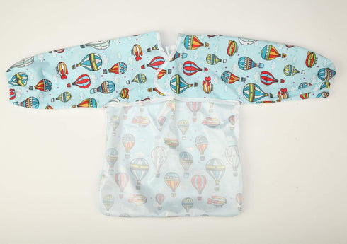 Baby Bib Sleeved Shirt With Pocket 1-3 years old Toddler Painting Drawing (Hot Air Balloon)...