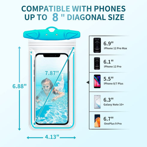 Universal Waterproof Phone Pouch, 4 Pack Waterproof Phone Case with Lanyard Protector for iPhone 16 15 14 13 12 Pro Max XS Plus Samsung Galaxy Not...