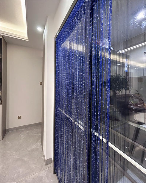 ave split Decorative Door String Curtain Wall Panel Fringe Window Room Divider Blind Divider Tassel Screen Home 100cm*200cm (Royal blue18)...