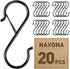 20 Pcs S Hooks Hanging Safety Buckle, 3.5 Inch Stainless-Steel Heavy-Duty S Hooks, Kitchen Pot Rack Hooks, Closet Hooks for Hanging Kitchen Utensi...