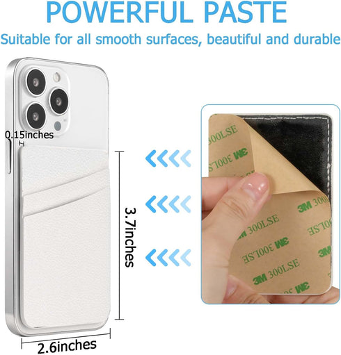 Leather Phone Card Holder Phone Wallet, Stick Back Phone Wallet Sticker Stylish Phone Case Credit Card Holder, Suitable for iPhone, Samsung, Andro...