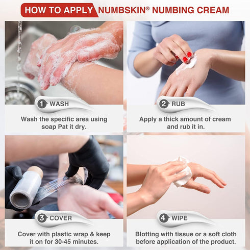 Numbskin Numbing Cream - Maximum Strength Tattoo Numbing Cream - 5% Lidocaine Topical Anesthetic Pain Relief Cream for Painless Tattoo, Piercing, ...