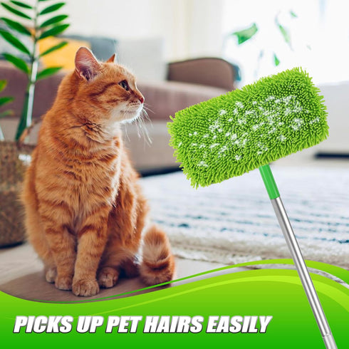 Set of 4 Reusable Microfiber Mop Pads Compatible with Swiffer Sweeper, Dry Sweeping Cloths, Washable Wet Mopping Cloth Refills for Floor Cleaning ...