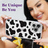 Compatible for iPhone 14 Pro Case Cute Aesthetic - Glitter Clear Phone Case with Camera Protector - Milk Cow Print Cover with Wrist Strap Design f...