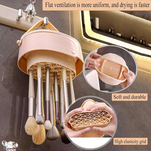 Makeup Brush Cleaner Mat,3 in 1 Upgraded Foldable Silicone Makeup Brush Cleaner Cosmetic Brush Cleaner Makeup Brush Scrubber Bowl for Cleaning, Or...